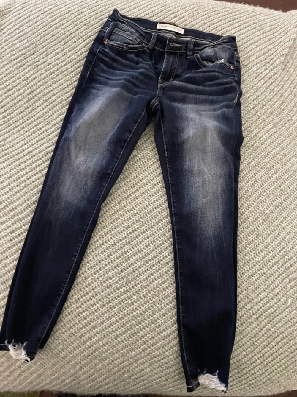 BKE Women's Dark Indigo Ripped Skinny Jeans - Picture 5 of 9